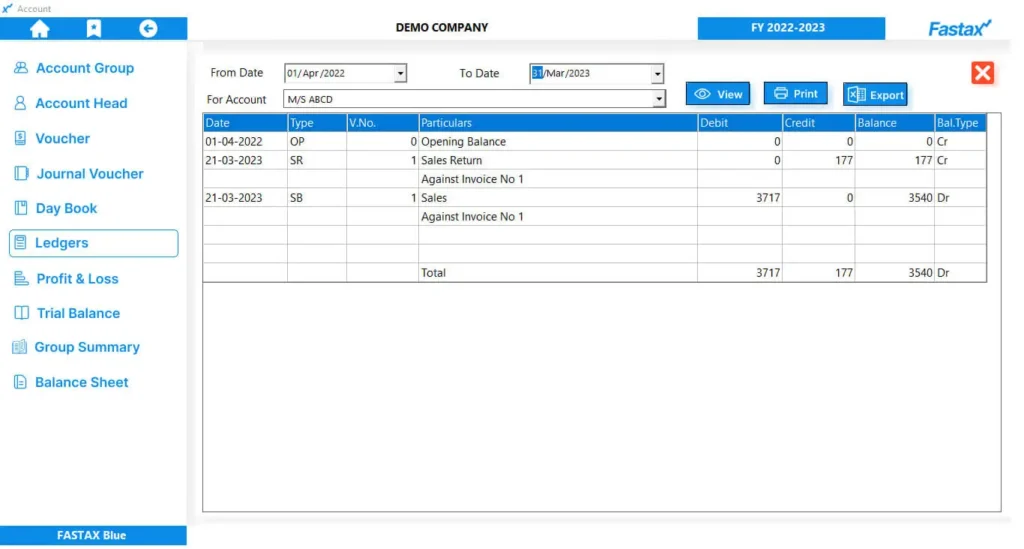 Track your financial progress with ease using Fastax's detailed account statements.